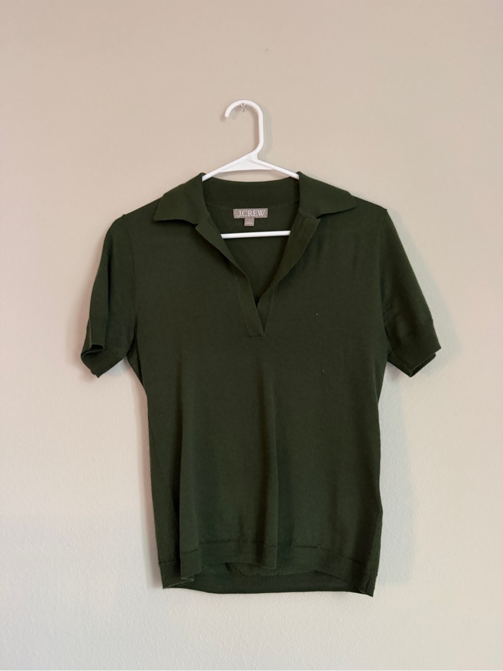 J. Crew Short Sleeve Polo Top in Dark Green